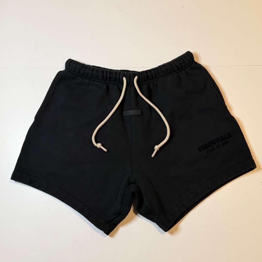 Fear of God Essentials Sweat Shorts Mens Small Black Cotton Fleece Loungewear